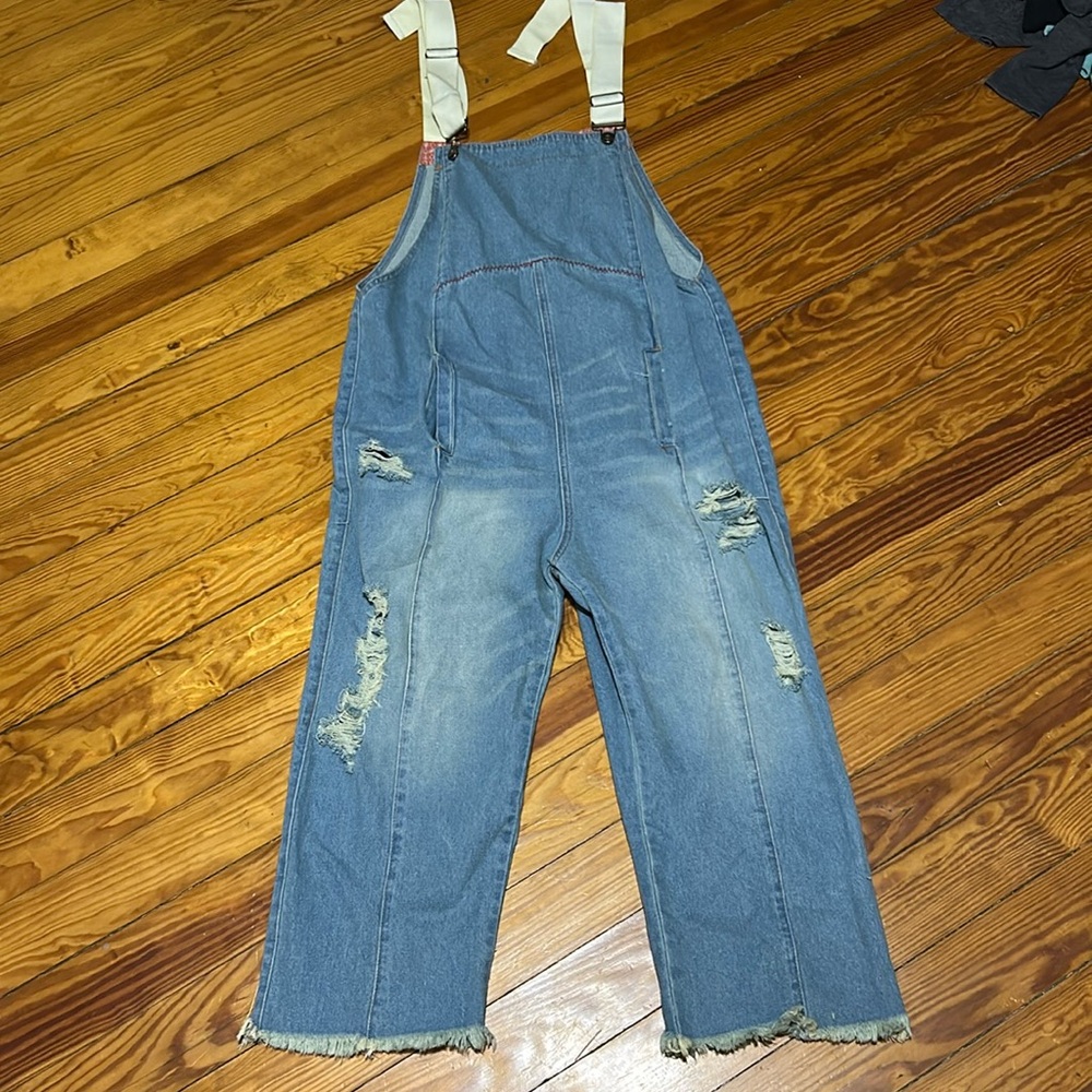 Yesno Distressed Overalls, Size Small